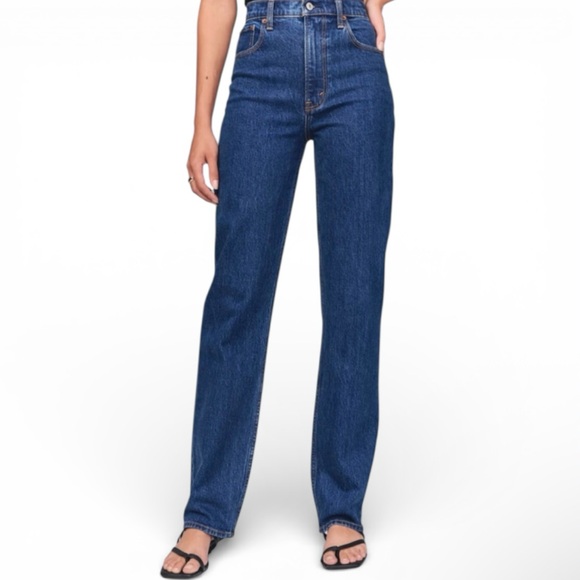 Abercrombie & Fitch Denim - ABERCROMBIE & FITCH 90s Straight Ultra High Rise Jeans Minimalist Capsule Sz 25